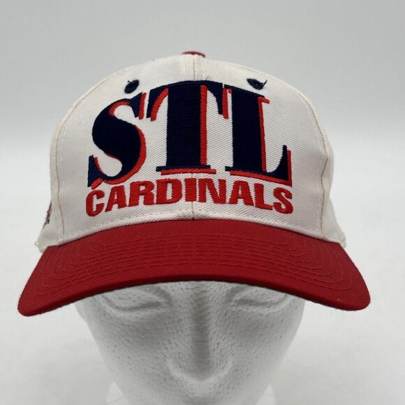 Vintage 90s St Louis Cardinals Snapback MLB Logo 7 White Hat Cap Spell Out - Picture 4 of 11
